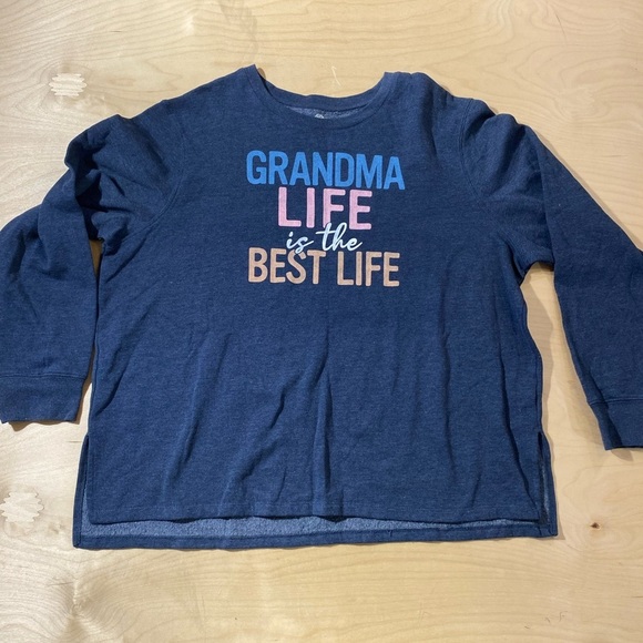 Positive Tees Navy Blue Graphic Sweatshirt 2X (20W - 22W) (MM) - Picture 7 of 13